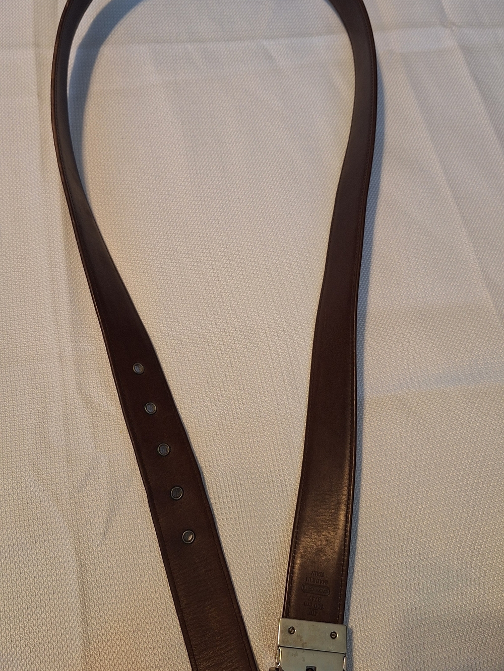 Coach Signature Logo canvas leather Belt Brown/Beige Men's Size 40 Made In Italy - Picture 6 of 8